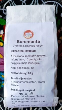 Borsmenta levél (Menthae × piperitae folium)