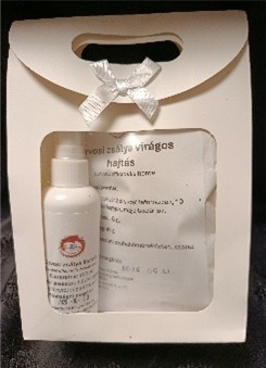 Orvosi zsálya virágos hajtás (Salviae officinalis herba) halvány krémszínű ajándékcsomagban.